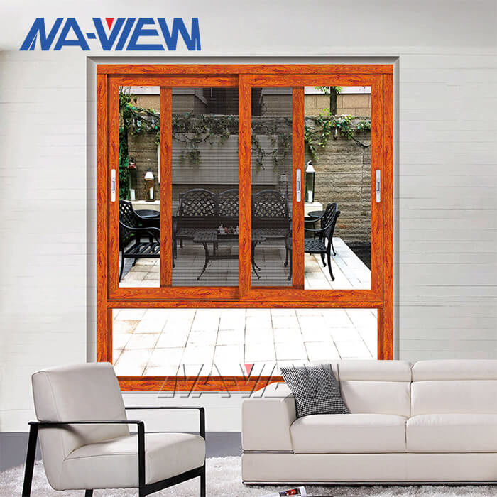 Cửa sổ kính trượt khung nhôm NAVIEW Quảng Đông với cửa sổ trượt lưới chống muỗi nhà cung cấp